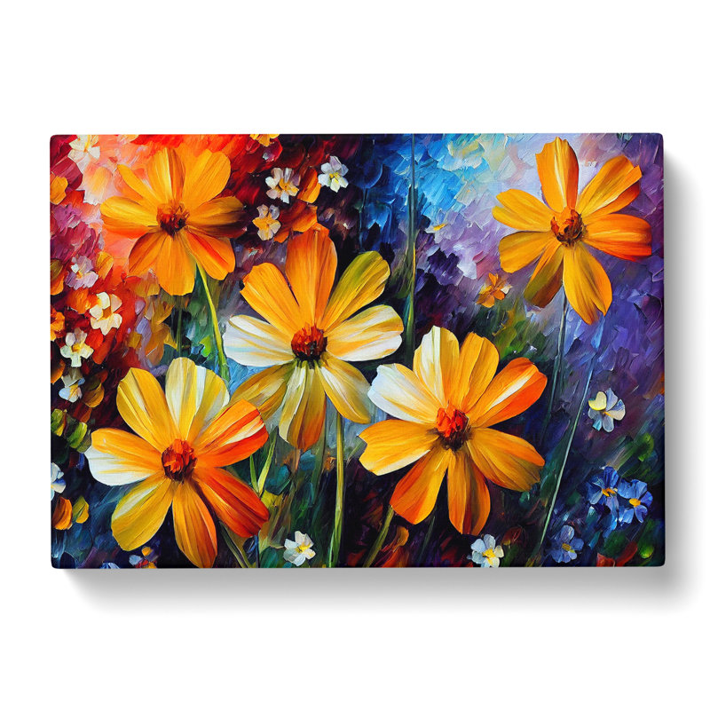 Painted Wildflowers Vol.5 Abstract - Wrapped Canvas, 50cm H x 76cm W x 3cm D