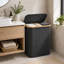 Panier à linge 3 compartiments de 160 L avec couvercle et sac de rangement amovible-1697036981-1697036983