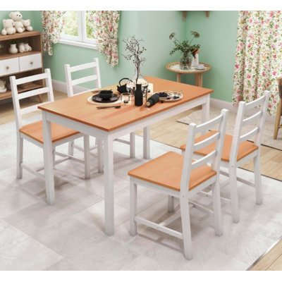 Dining Table Set  Modern Kitchen Table And Chairs, Solid Wood Dining Room Set