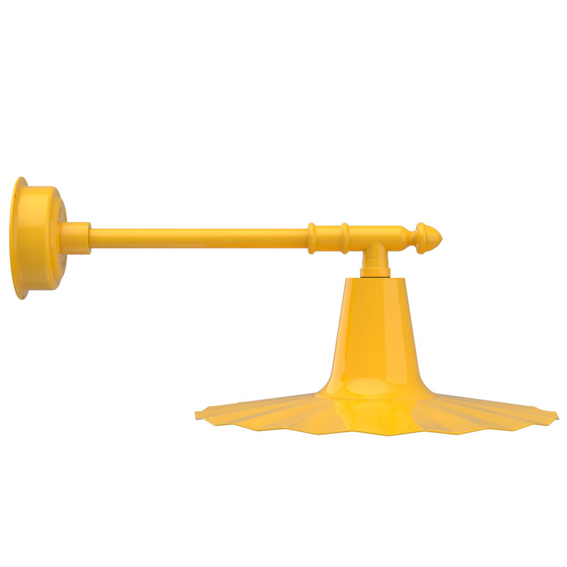 Luminaire de grange d'extérieur à DEL intégré Iris, H 7,5 po x l 20 po x P 20 po, Jaune