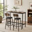 Ensemble de table de bar 3 pièces avec 2 tabourets de bar rembourrés en PU avec dossier, 110 cm L x 40 cm l x 90 cm H-1635243800-1635243802