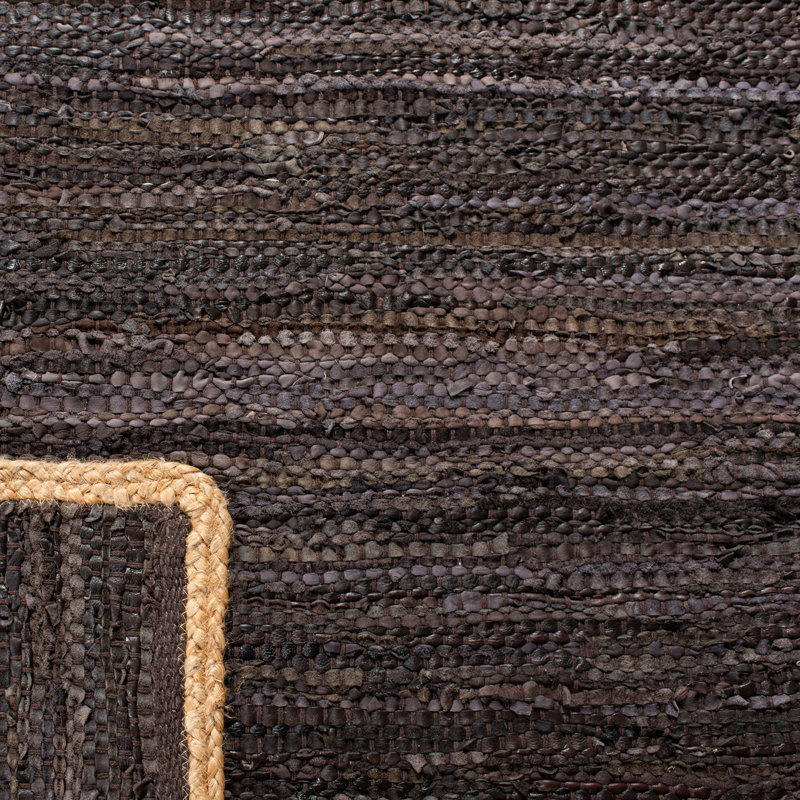 Tapis chocolat / naturel en coton tissé à la main Zeitler, Rectangle 6 pi x 9 pi
