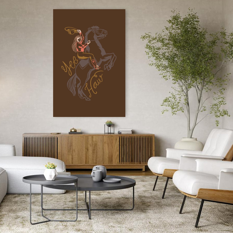 Art mural rétro Yee Haw Cowgirl Spirit