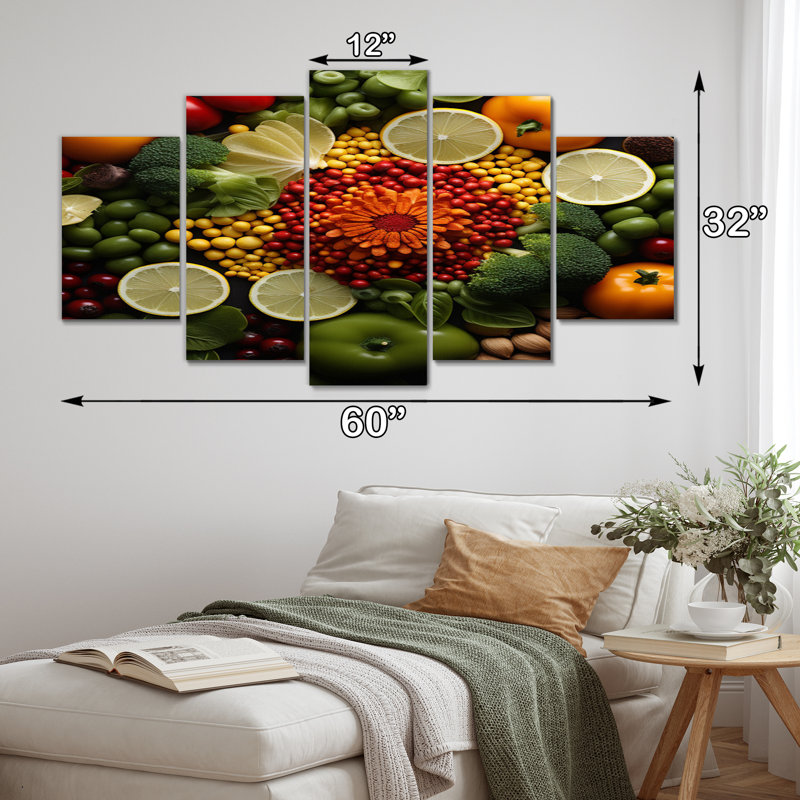 Vegatable «Macro Food I», ensemble de reproductions d'art mural en métal