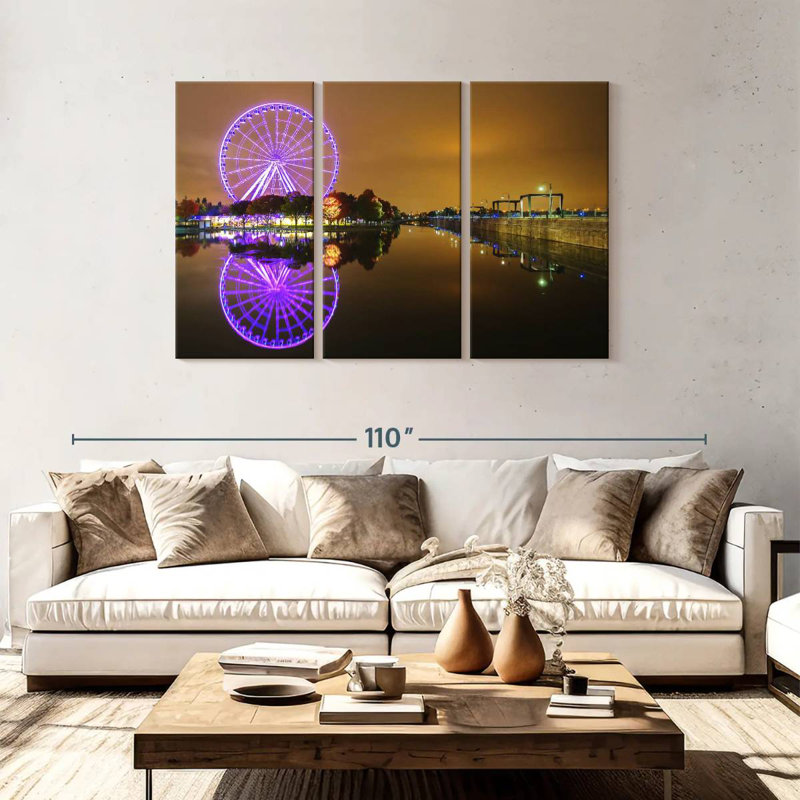 Lumières sur grande roue Nicci Montreal, H 48 po x l 74 po