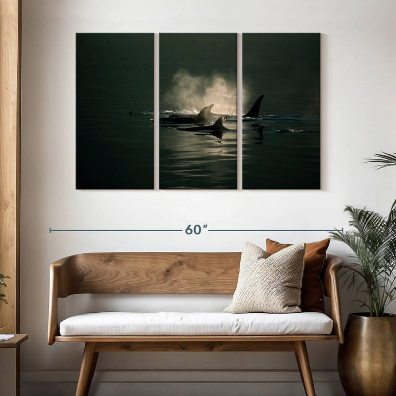 Brampt Orca Whale Pod, 32" H x 50" W