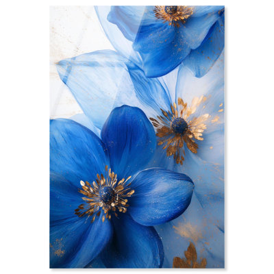 Art mural fleur Twilight Teal Tint I par Art Remedy, prêt à être accroché