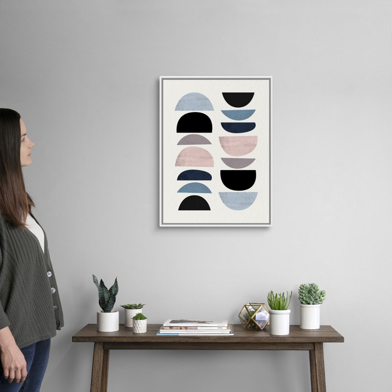 « Style doux Mid-Century » par Urban Epiphany-reproduction d’art sur toile, H 26 po x l 20 po x P 1,75 po, Cadre blanc