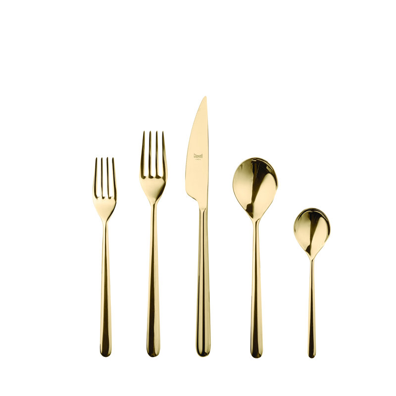 Linea 20 - Piece Stainless Steel Flatware Set - Service for 4, Gold