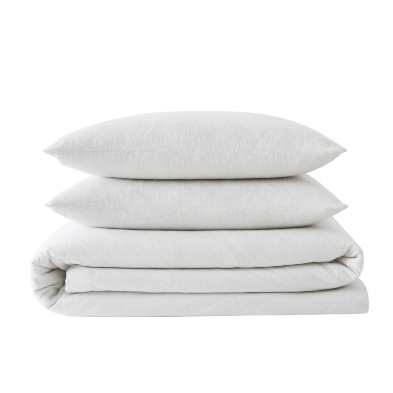 London Fog Herringbone Flannel Comforter Set, King Comforter + 2 King Shams