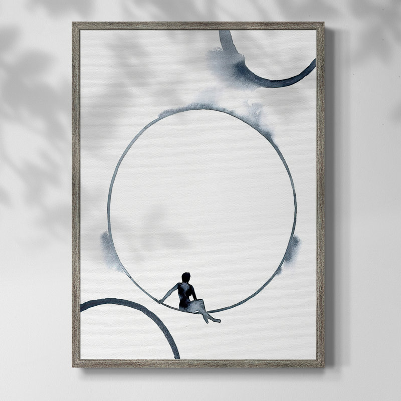 «Woman in the Moon II», reproduction encadrée - bois massif, H 21 po x l 17 po