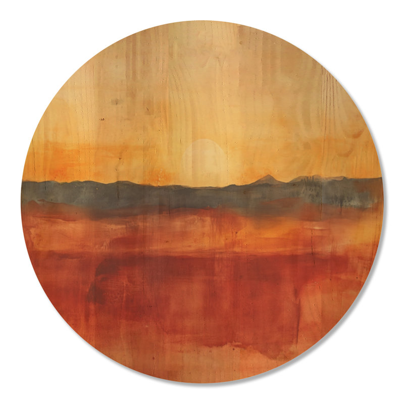 Décoration murale ronde en bois Brickton II - Southwestern, Rond 23 po, Rond