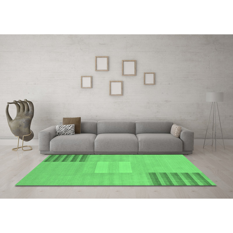 Washable Striped Indoor Rug, Round 7'
