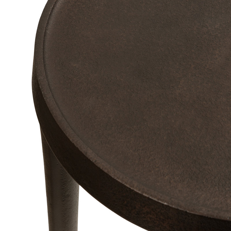 Metal Round Drink Table, Bronze, 22" H x 14" W x 14" D