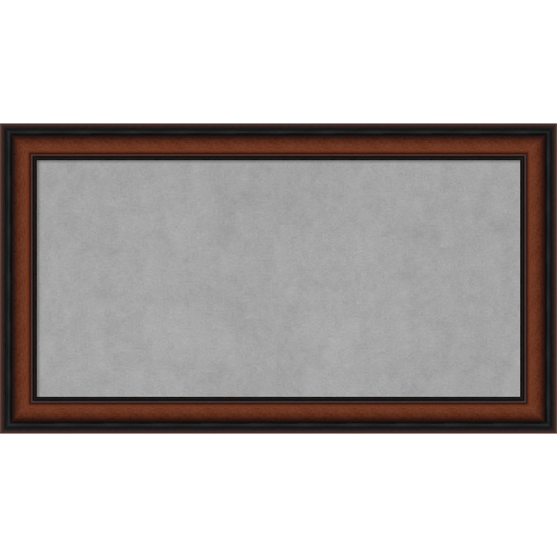 Tableau magnétique encadré étroit noyer de Chypre, H 15 po x l 27 po