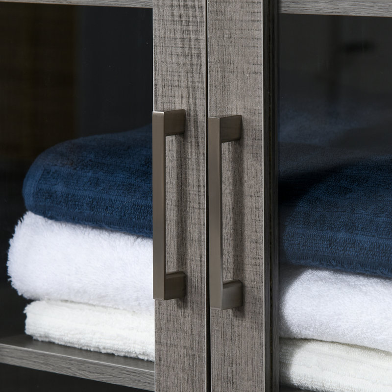 Freestanding Linen Cabinet, Grey