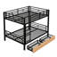 Black Full Size Bunk Bed With Storage Drawers - & Practical Metal 2 Drawers, And Versatile