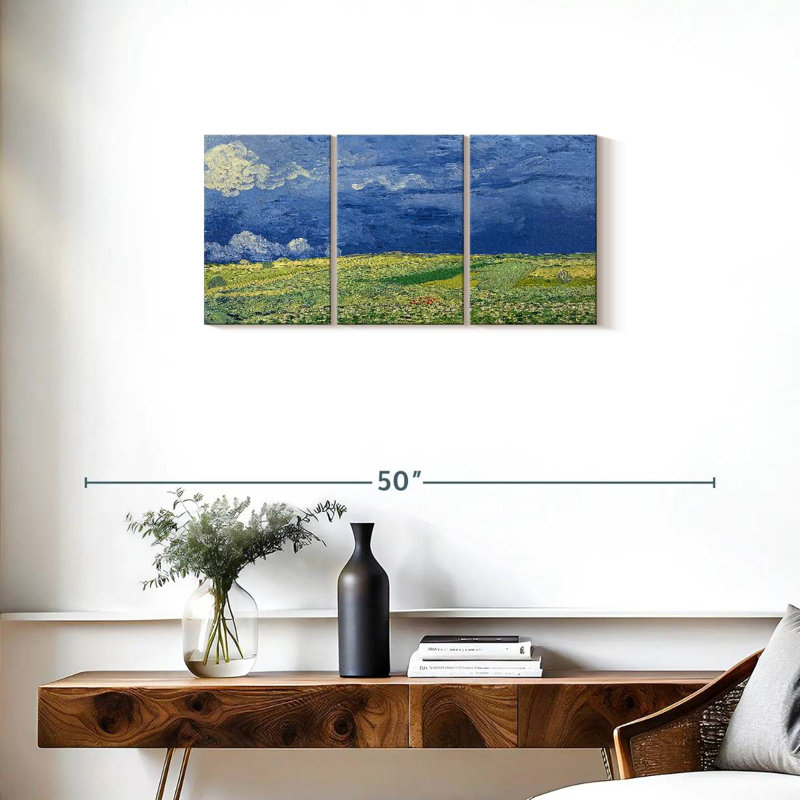 Alvord Wheatfields Under Thunderclouds, 15" H x 32" W