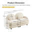 Canapé courbé en tissu VF Teddy Vitteria avec coussin blanc beige