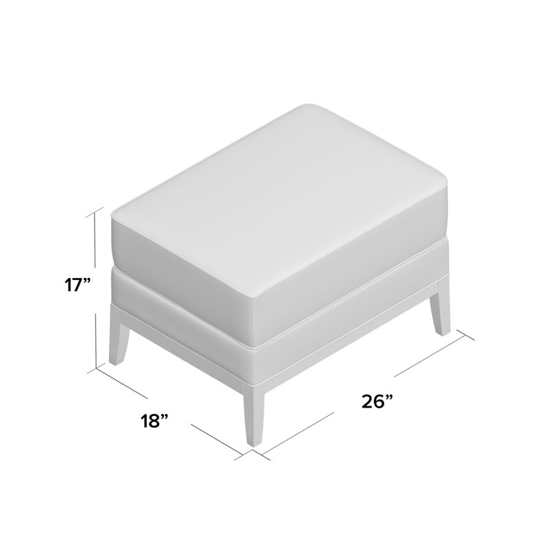 Repose-pieds rectangulaire 26 po Eastside, Frontière gris anthracite, Noyer noir