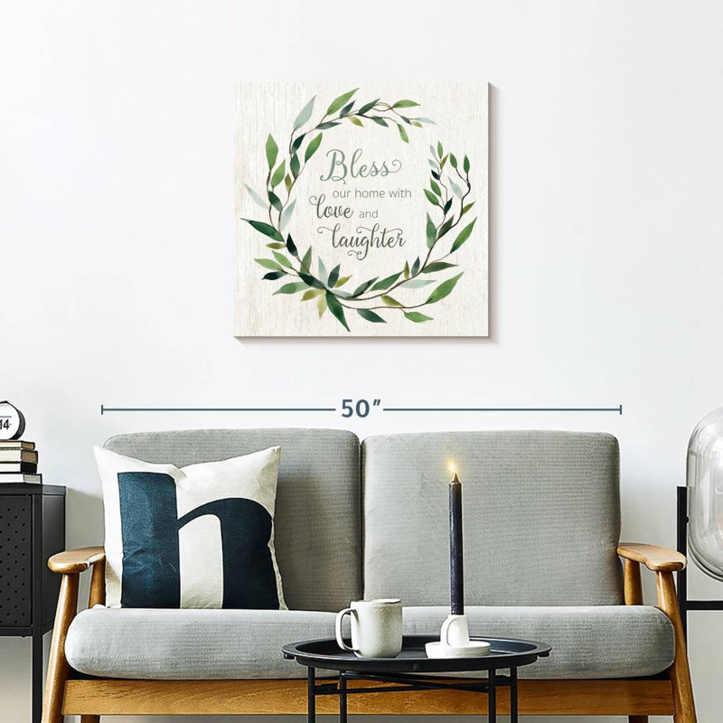 Khylige Bless This Home Greenery Wall Sign, 24" H x 24" W