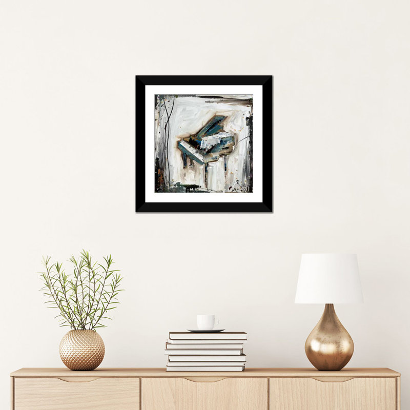 «Imprint Piano» par Kelsey Hochstatter, reproduction sur toile tendue sur châssis, H 16 po x l 16 po x P 1 po, Blanc