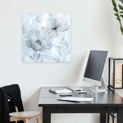 Blue Whispers II Abstract Delicate Elegant Nature Flower Wall Art
