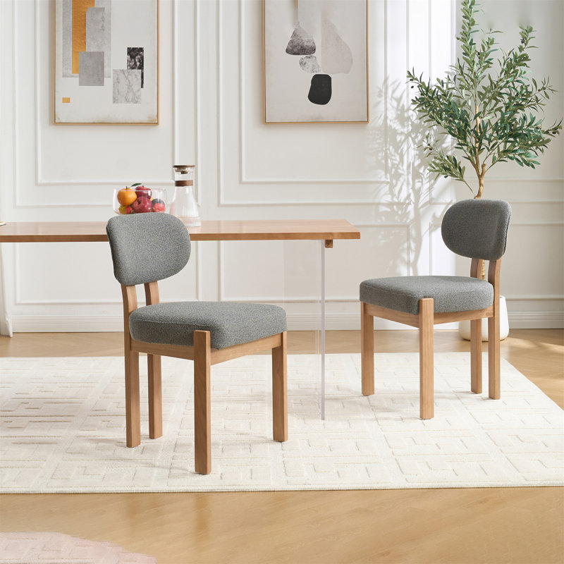 Wooden Dining Chairs Set Of 2, Modern Fabric Upholstered Dining Room Chair Kitchen Chairs, Farmhouse Dinner Chair For Kitchen Dining Room