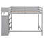 Full Size Loft Bed With Grey Built-in Storage And Mounting Facilities - Bedroom Asset Multi-purpose Stairs Space-1439397550