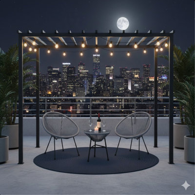 3-Piece Acapulco Wicker Patio Bistro Set With 2 Chairs & Glass Table