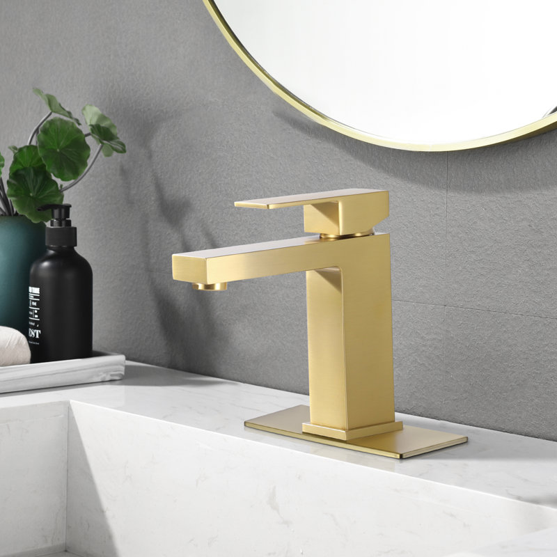 Single-Hole Single-handle Bathroom Faucet, Brushed Gold