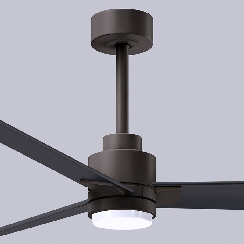 Alessandra - Three Blade Transitional Ceiling Fan -LED, Matte Black, Textured Bronze, 56"