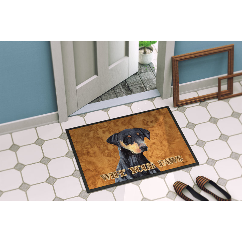 Tapis de porte d’intérieur anti-dérapant doberman, Rectangle 2 pi x 3 pi
