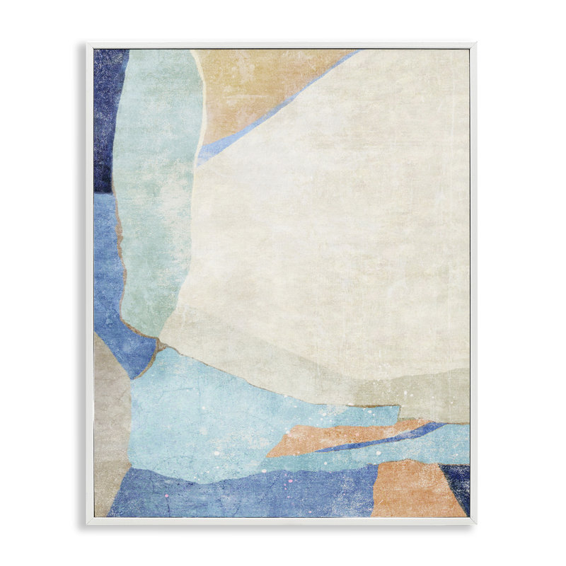 «Geometric Rustic Shapes», art de la giclée encadrée par Suzanne Nicoll, Giclée encadrée blanc bord de mer, H 30 po x l 24 po