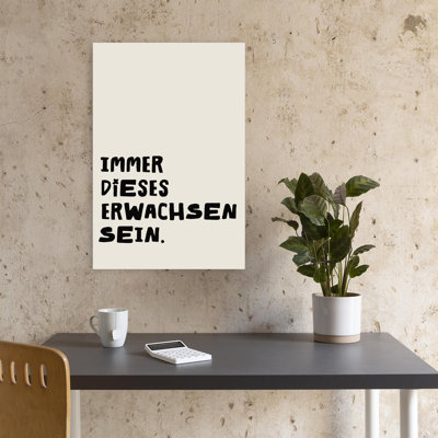Immerdieseserwachsensein Minimalist Modern Wall Art Print 1 Piece Wrapped Canvas Wall Art