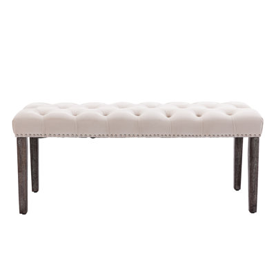 Heng Ming Upholstered Tufted Bench Ottoman