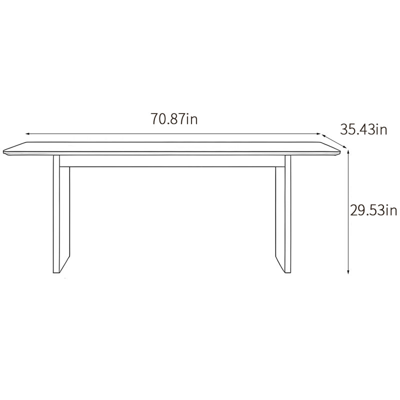 Table de salle à manger familiale italienne de style luxueux, H 29,53 po x L 70,87 po x l 35,43 po