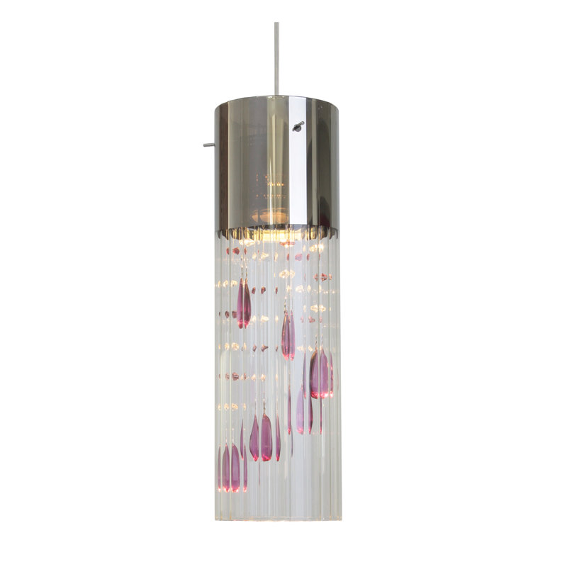 Luminaire suspendu cylindrique 1 lumières Stina, Améthyste