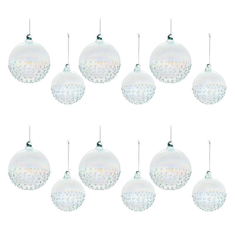 Ornement boule de verre irisé