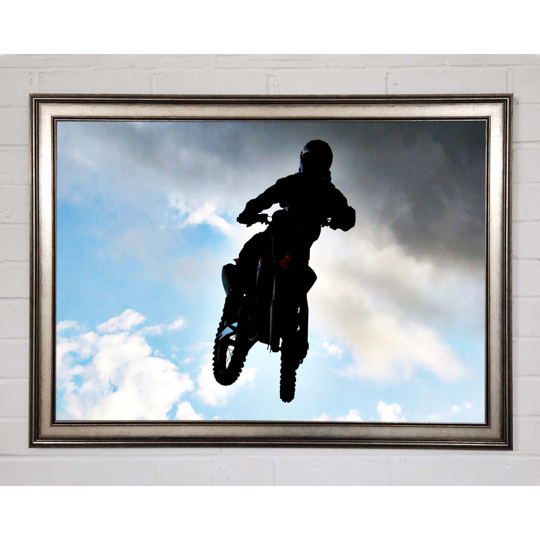 Motorcross Freestyle In The Sky - Einzelne Bilderrahmen Kunstdrucke