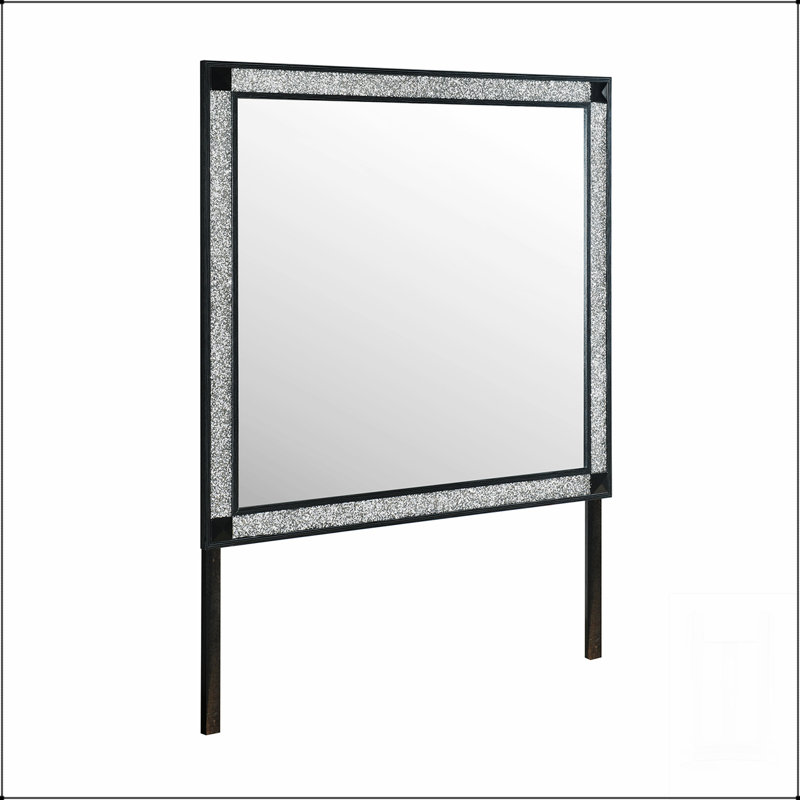 Miroir gris anthracite Soulmarie, Noir