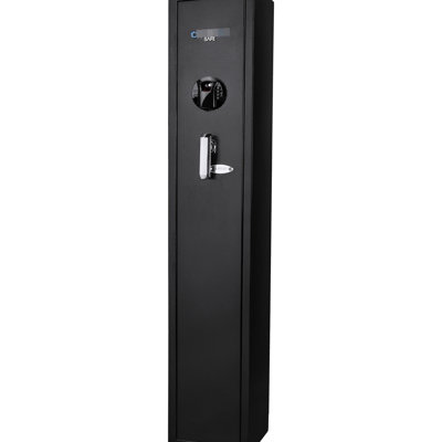 Ample Capacity Biometric Safe Box 1.83 Cu Ft - Black Steel For Firearms Cabinet Organized Storage