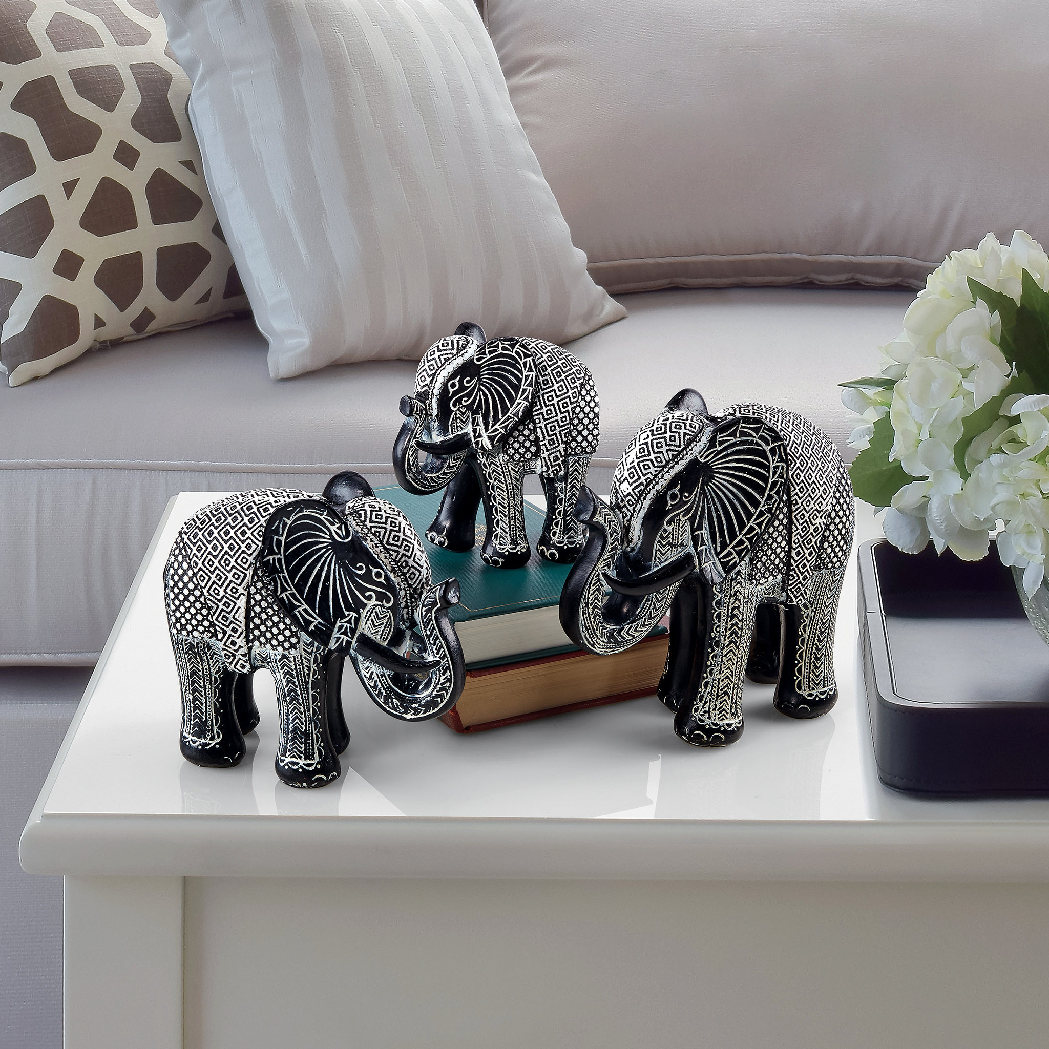 Design Toscano Pachyderm Parade 3 Piece Elephant Figurine Set & Reviews ...
