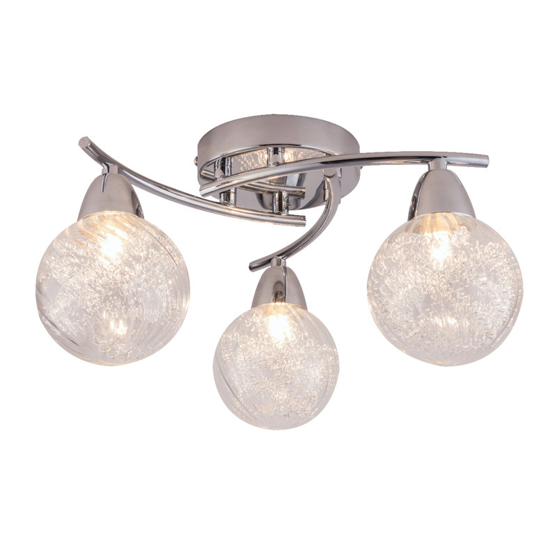 Louth Glass Semi Flush Mount, Cool White