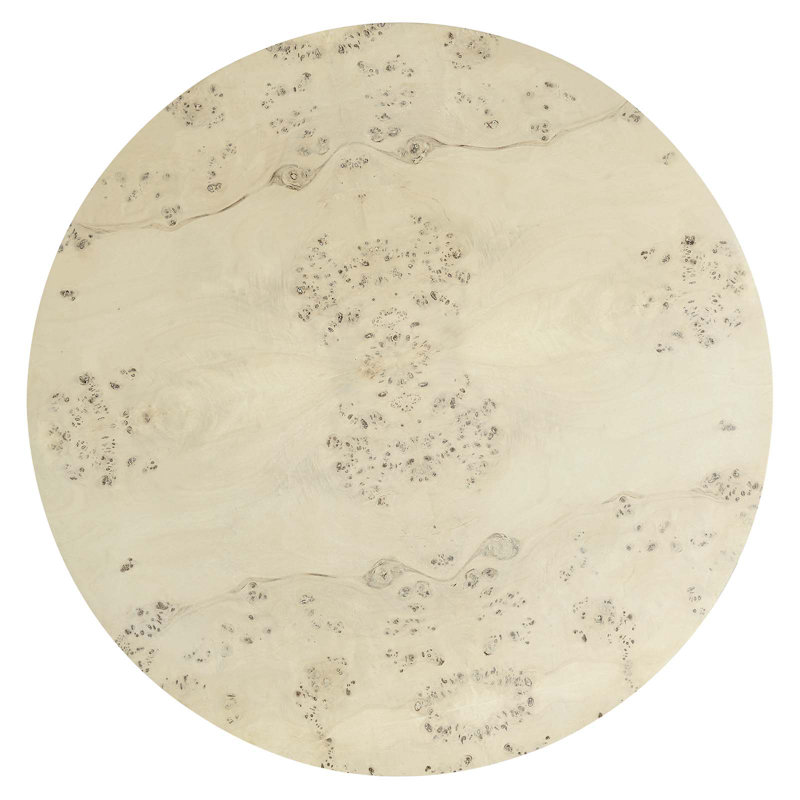 Cosmos 35" Round Bleached Burl Wood Coffee Table