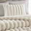 Ensemble de couette côtelée en fausse fourrure ivoire de King-136125962-136125964