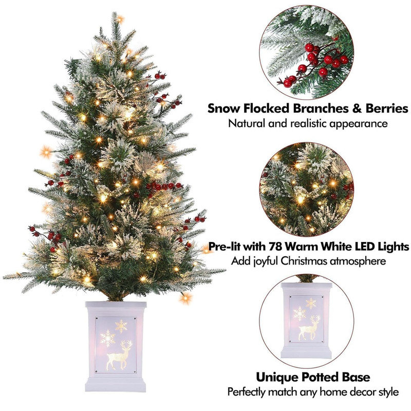 3' H Lighted Artificial Christmas Tree