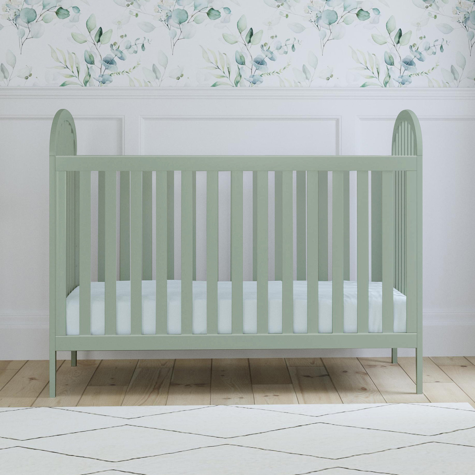 Beau Pine 3-in-1 Convertible Crib, Light Sage
