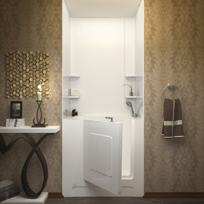 Catalina 38.75 " L x 27 " W Walk-in and Mounting / Installation Required Whirlpool Acrylic Bathtub with Faucet
