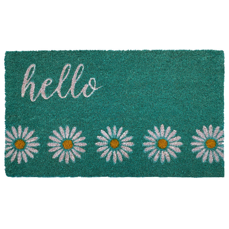 Tapis d'extérieur antidérapant Abimbola Daisy Hello 29 po x 17 po